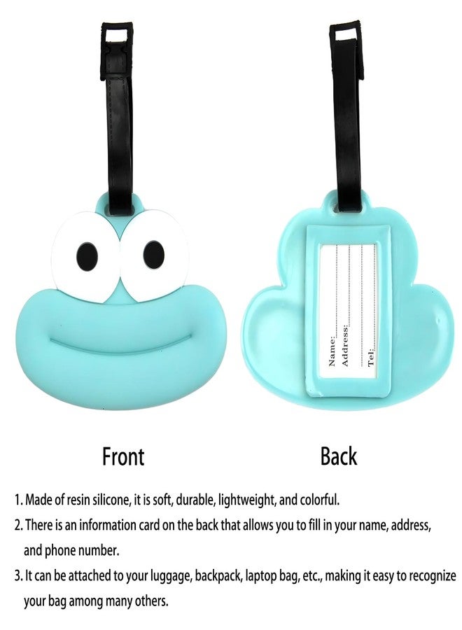 ANINIUCN Luggage Tags for Suitcases - Funny Cartoon Bag Tag with Unique Design, Durable Travel ID Identifier for Suitcase & Backpack, Cute Character Baggage Label for Men, Women, Kids (Blue) - Image 3